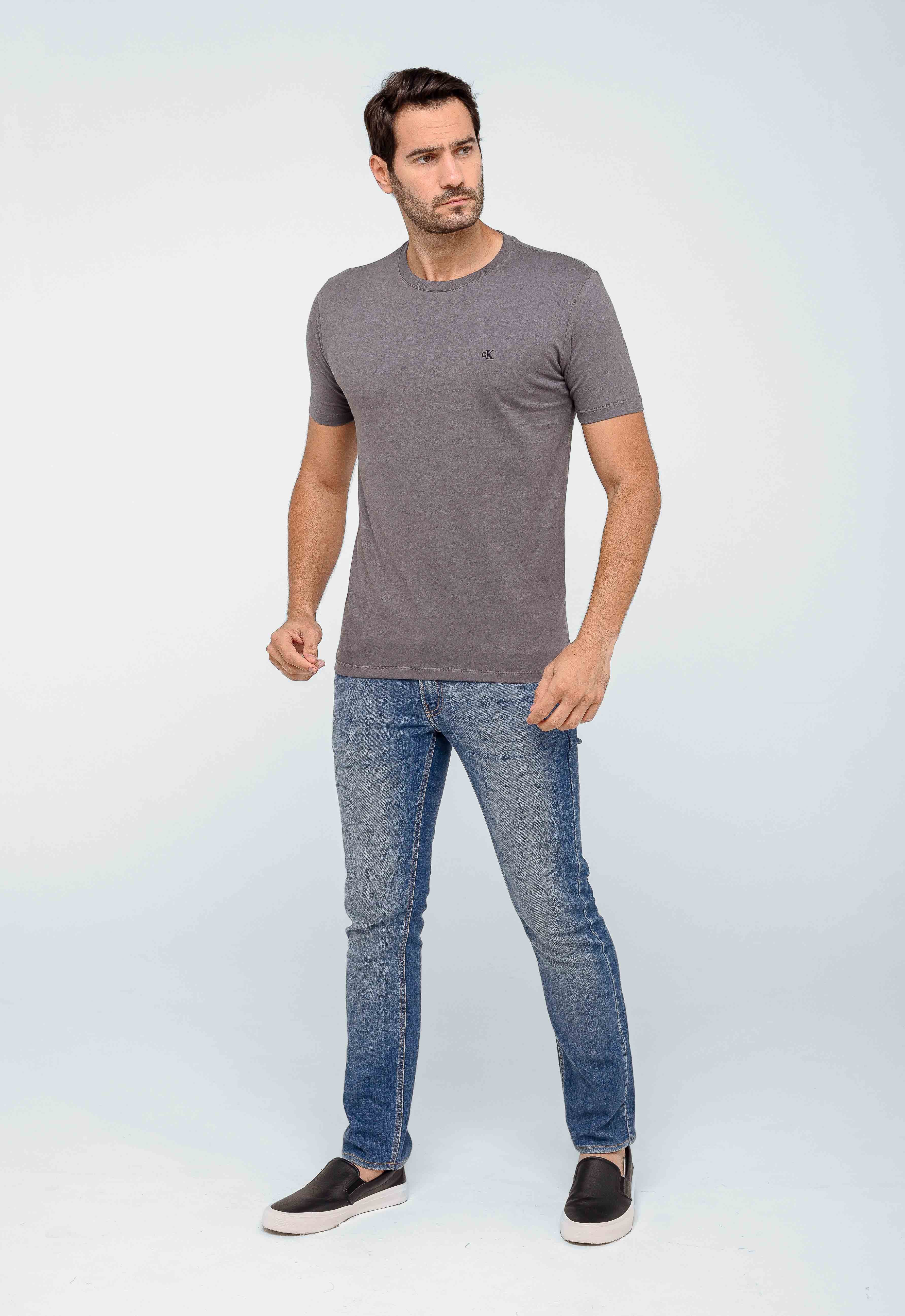 Camiseta Calvin Klein Logo Peito Bordado
