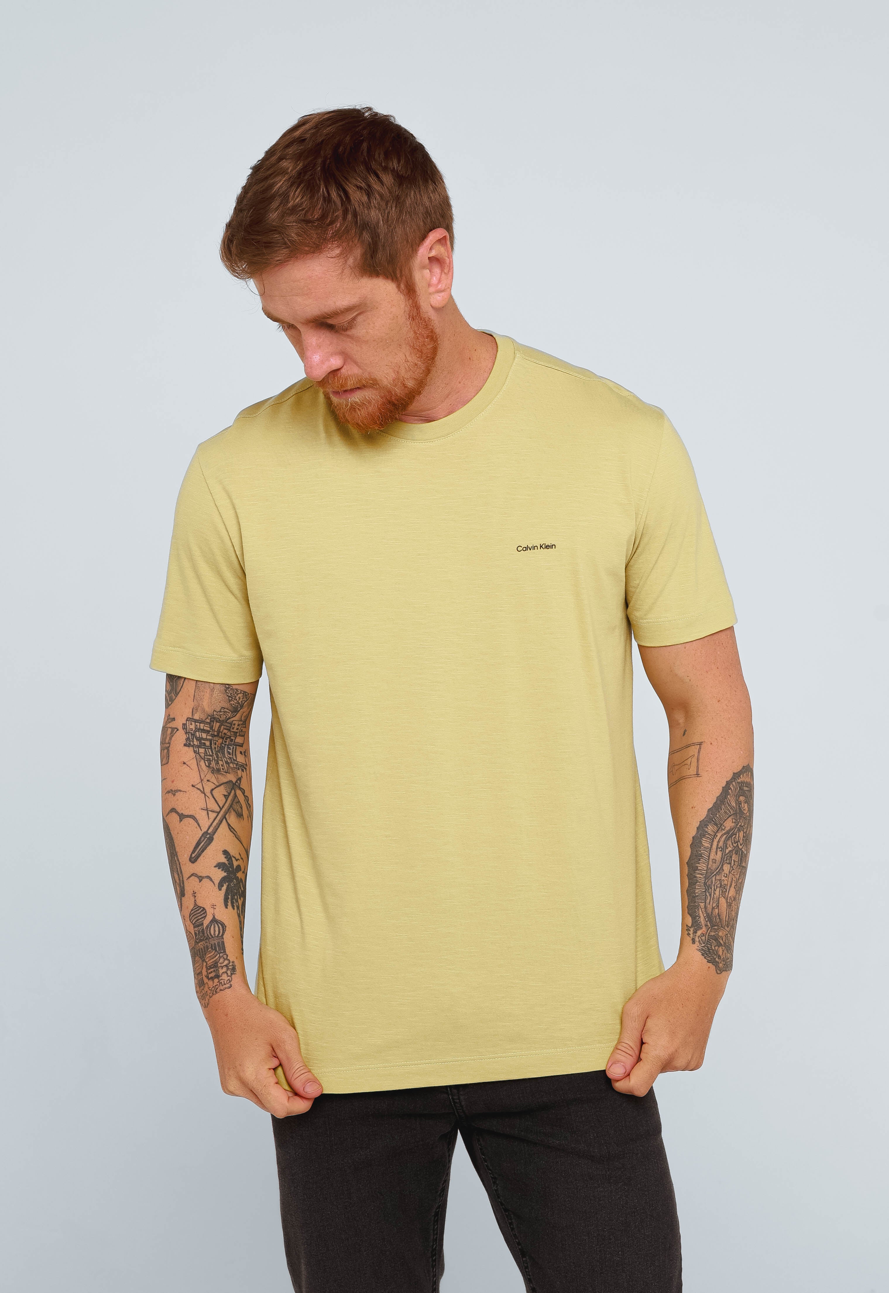 Camiseta Calvin Klein Flamê Logo Peito