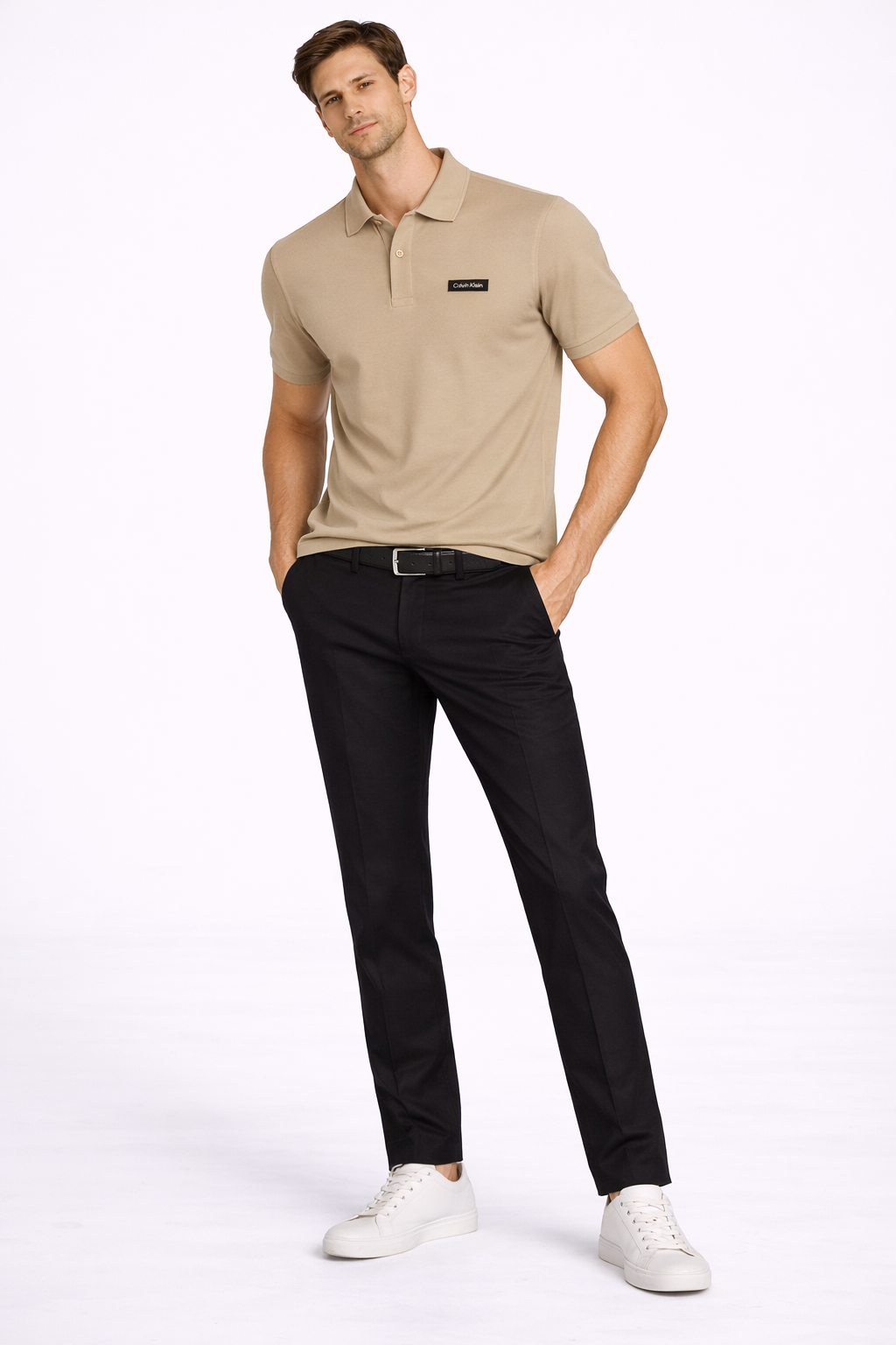 Polo Calvin Klein Slim Fit Piquet Logo Peito.