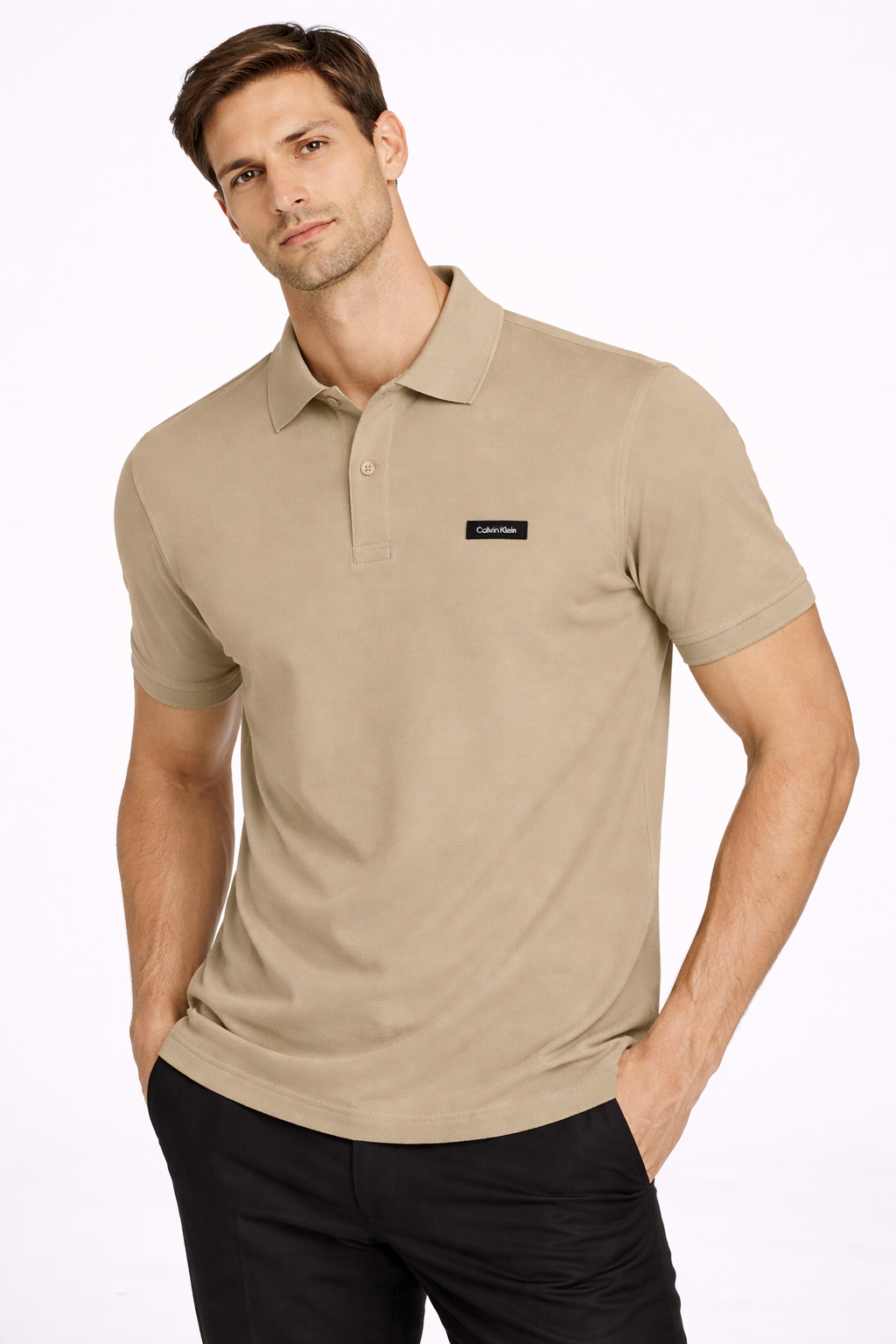 Polo Calvin Klein Slim Fit Piquet Logo Peito.