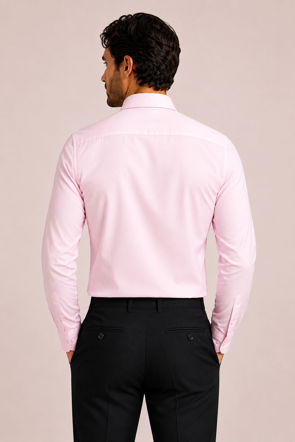 Camisa Calvin Klein ML Slim Fit Poliamida Rosa Claro