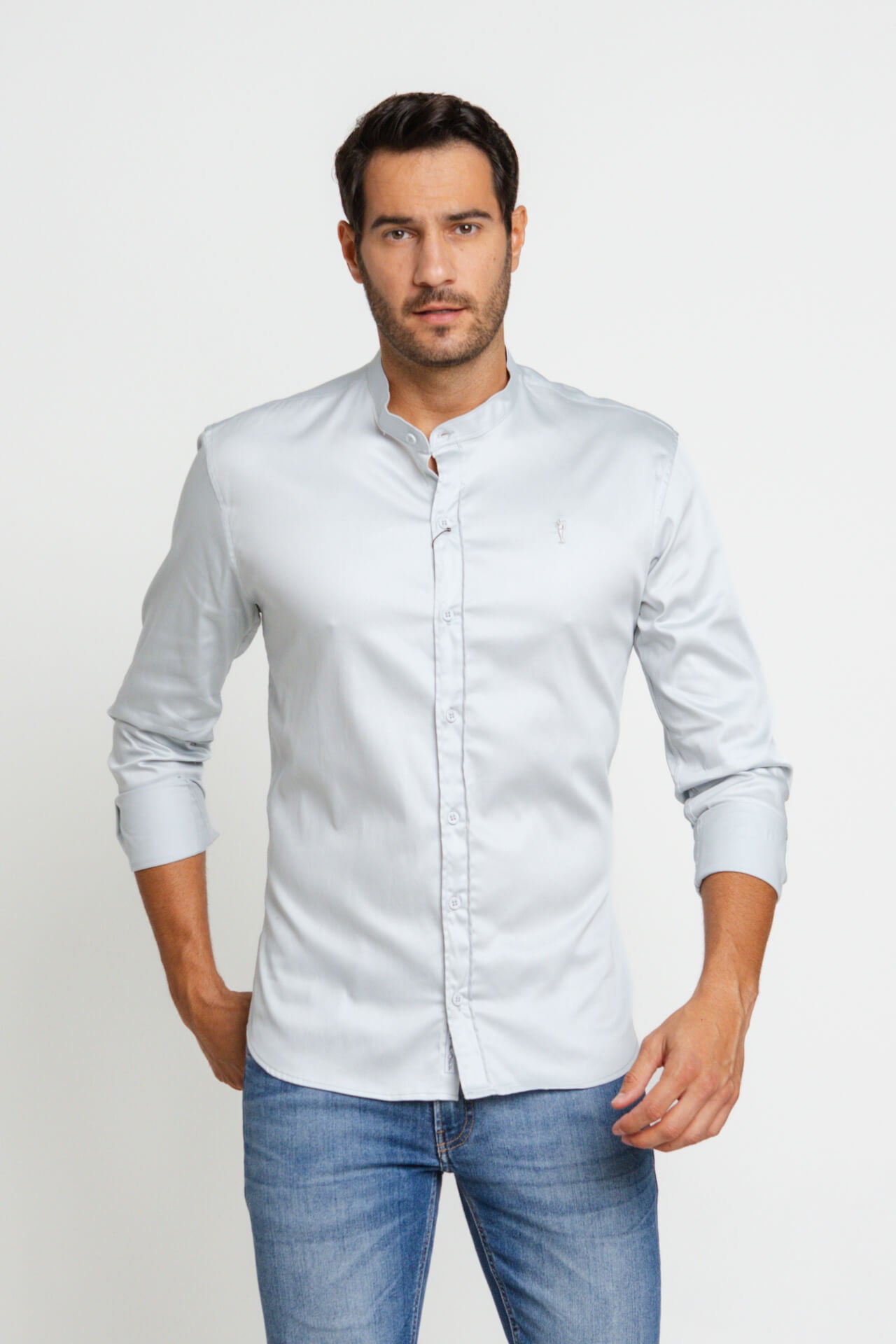 Camisa Zip Off Ml Gola Padre Cinza 008