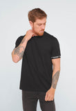 Camiseta Calvin Klein Logo Punho C/ Listras Brancas