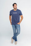 Camiseta Calvin Klein Mc Marinho Logo Central