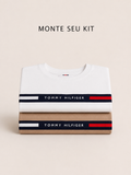 Kit 2 Camisetas Tommy Hilfiger Faixa Colorida