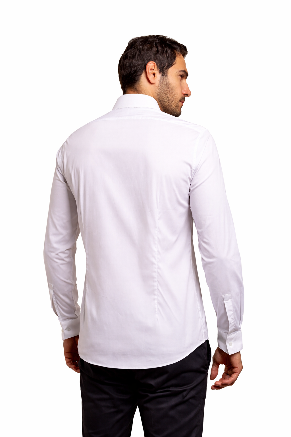 Camisa Calvin Klein Ml Slim Fit Logo Bordado Branco