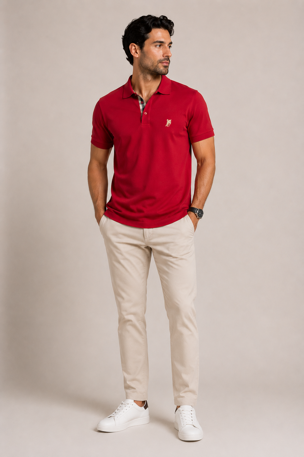 Polo Burberry London Vermelho - LIVE