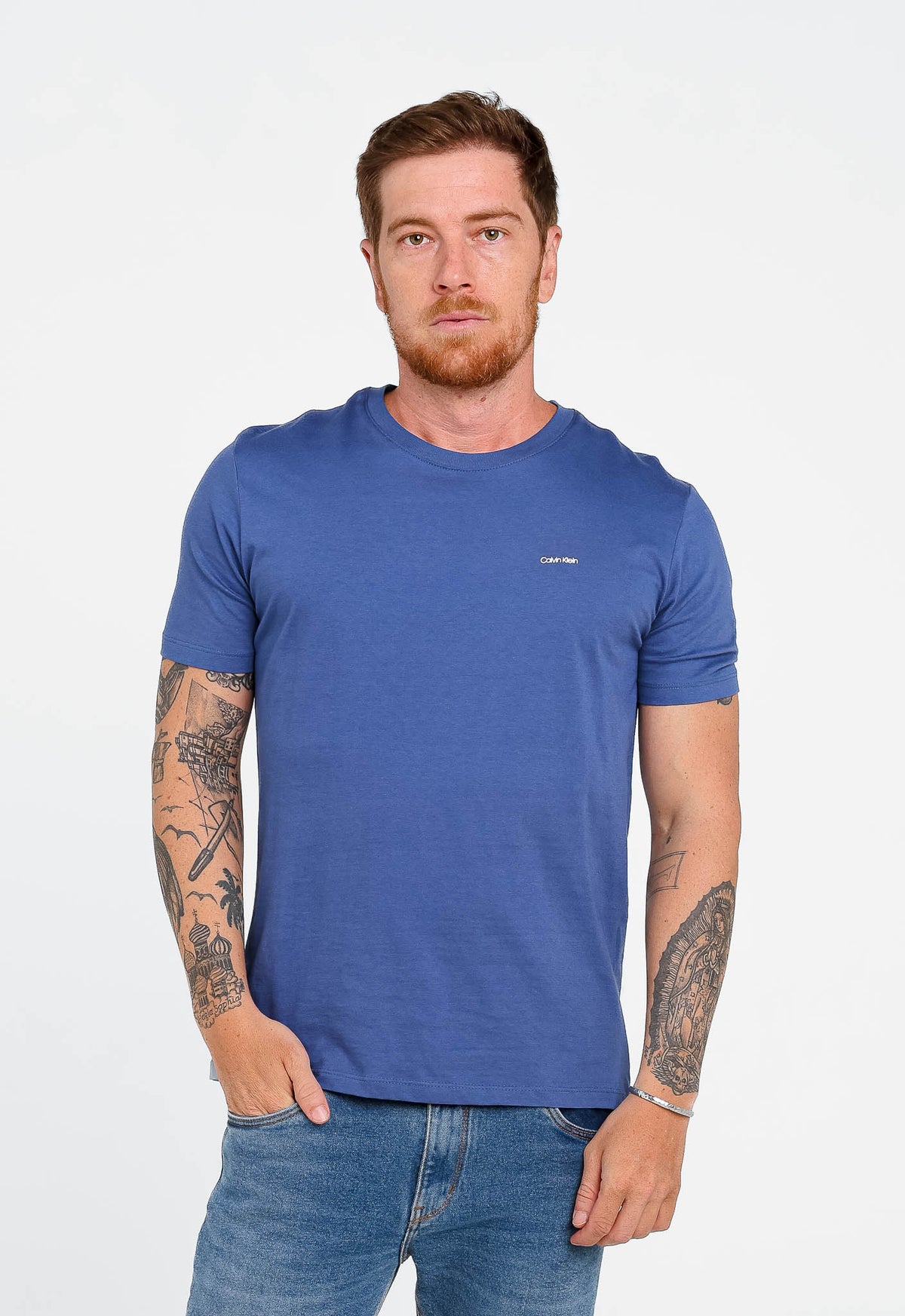 Camiseta Calvin Klein Flamê Logo Peito