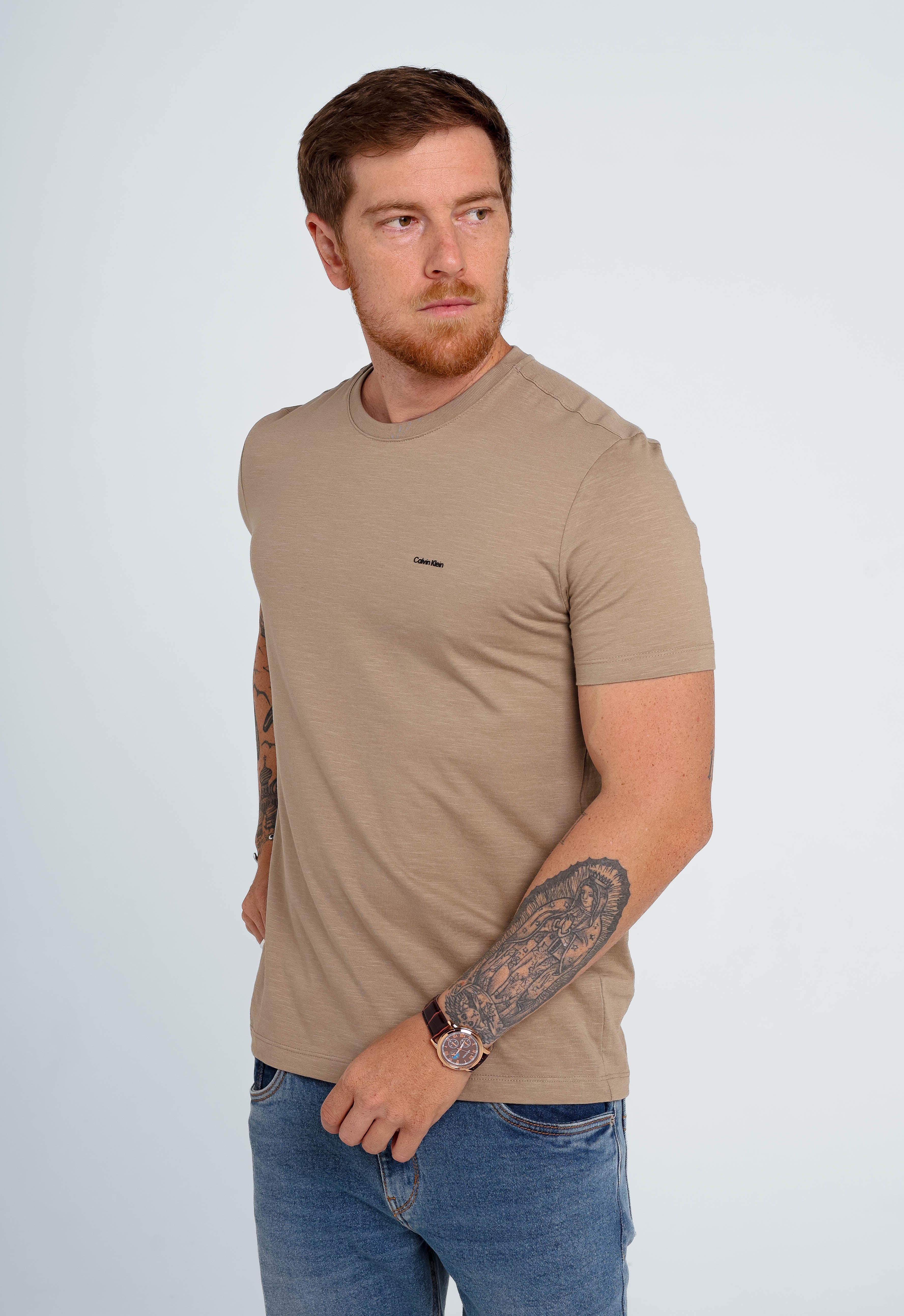 Camiseta Calvin Klein Flamê Logo Peito