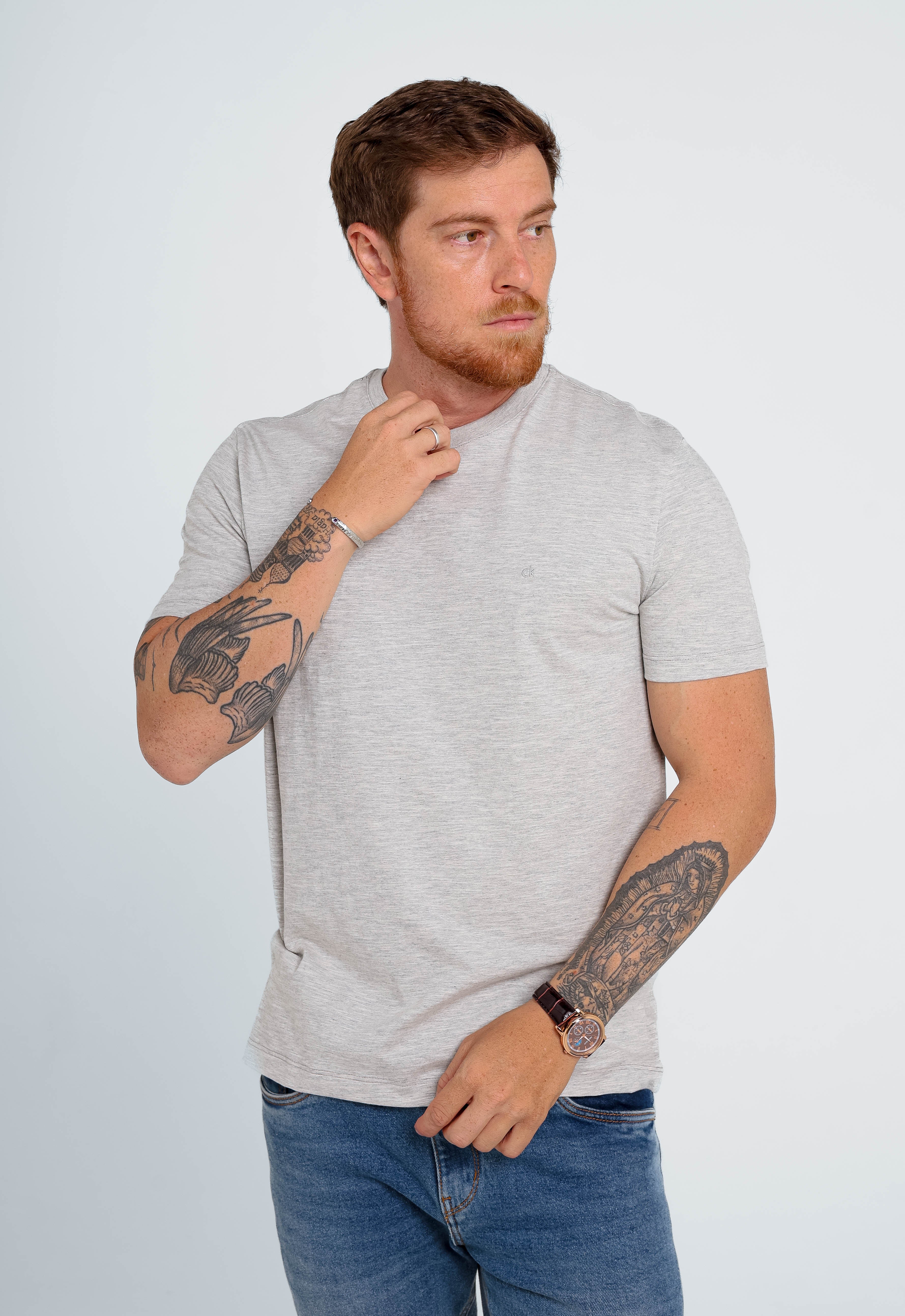 Camiseta Calvin Klein Flamê Ck Bordado