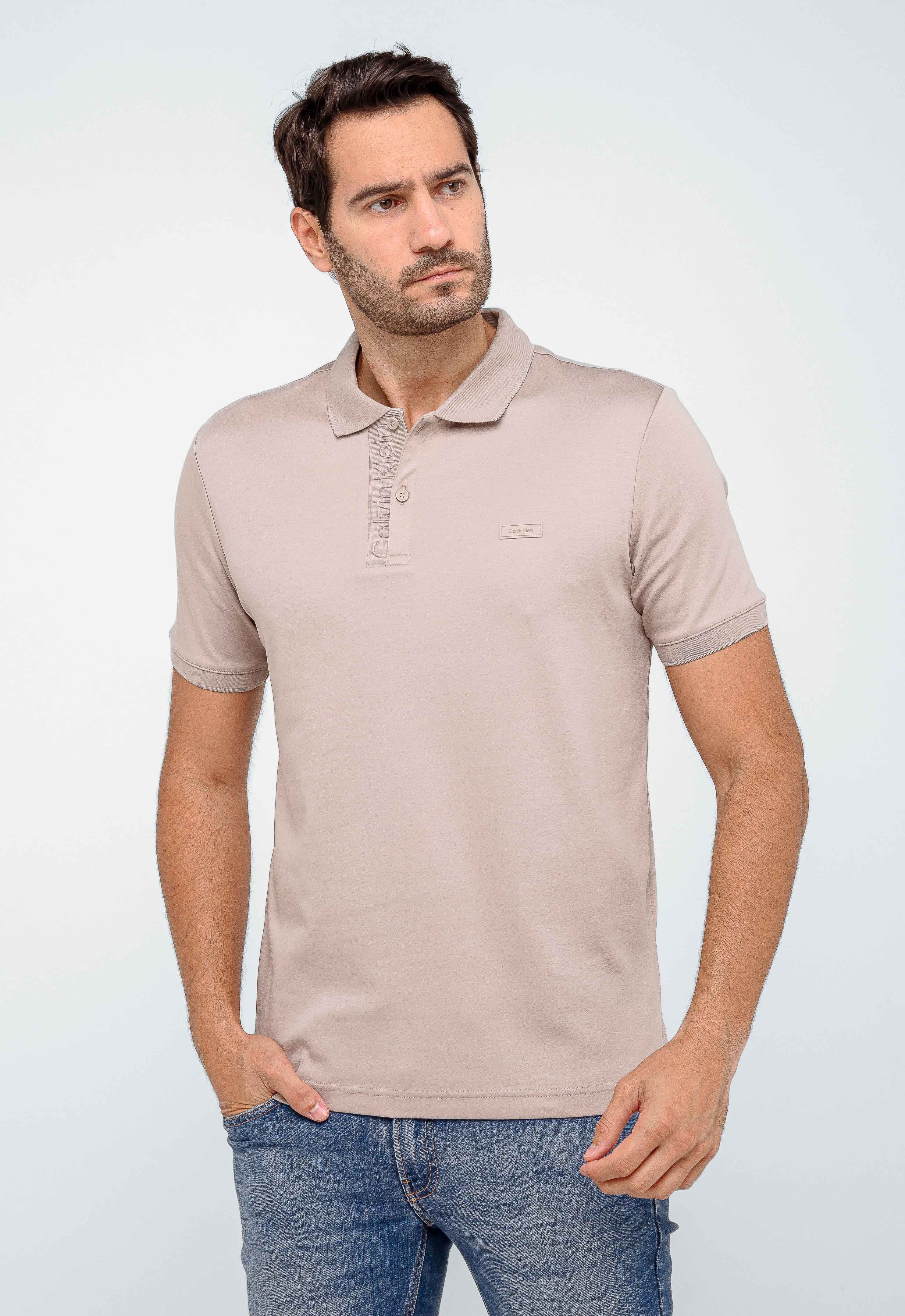 Polo Masculina Calvin Klein Slim Fit Logo Vista