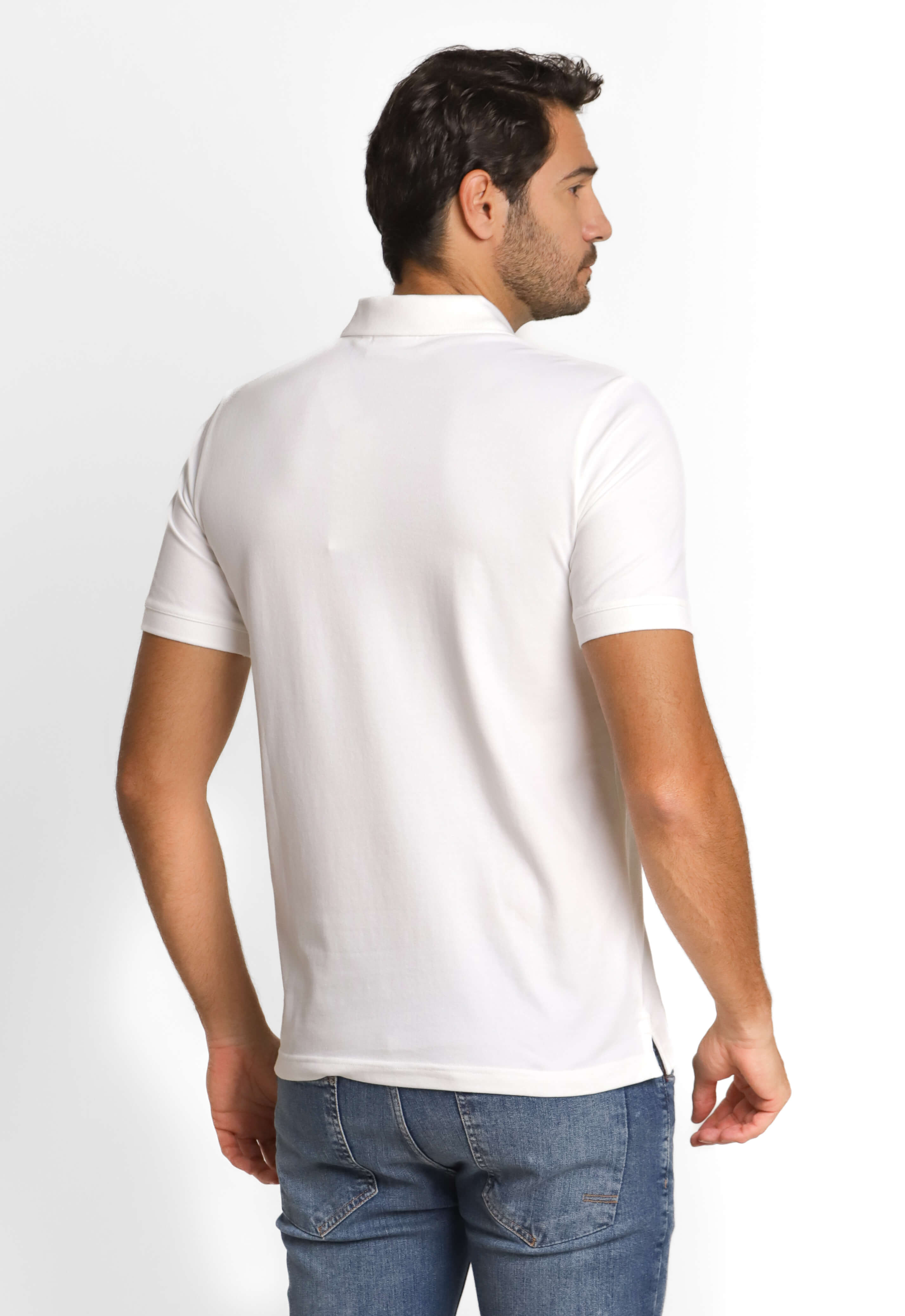 Polo Masculina Calvin Klein Slim Fit Piquet Branca