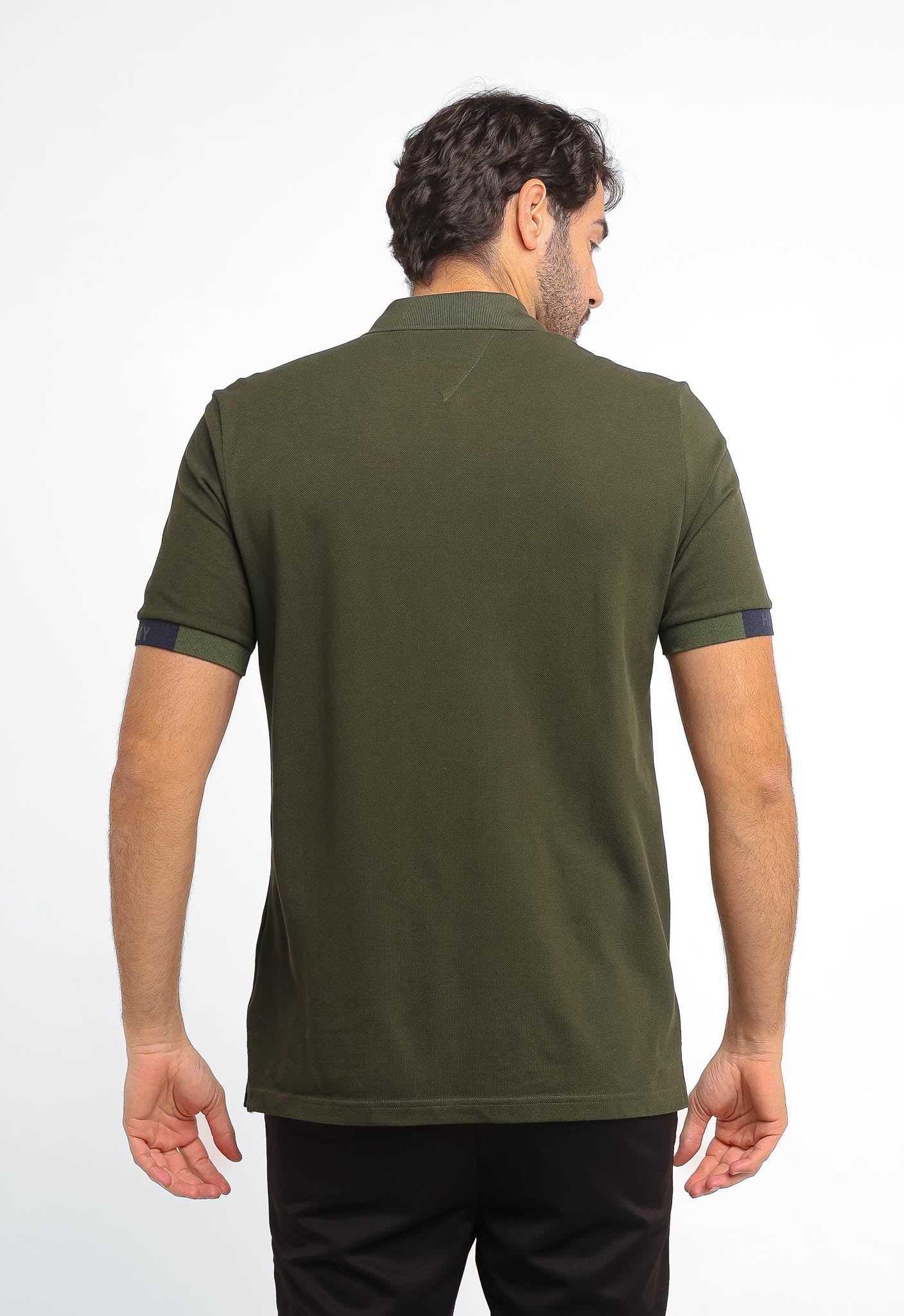 Polo Masculina Tommy Hilfiger Logo Manga