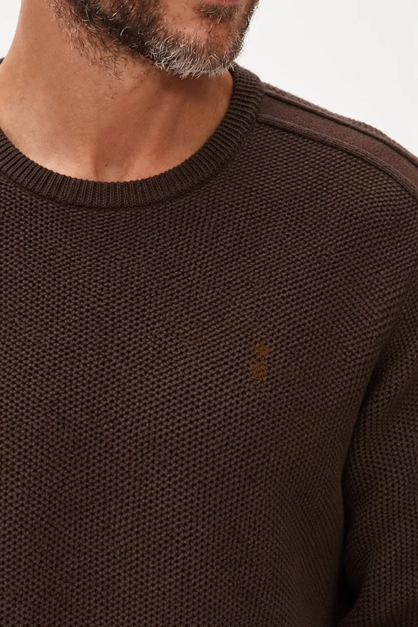 Suéter Sergio K Tricot Detalhe Camurça