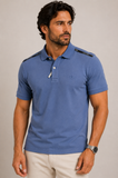 Polo Calvin Klein Slim Fit Logo Ombros Azul