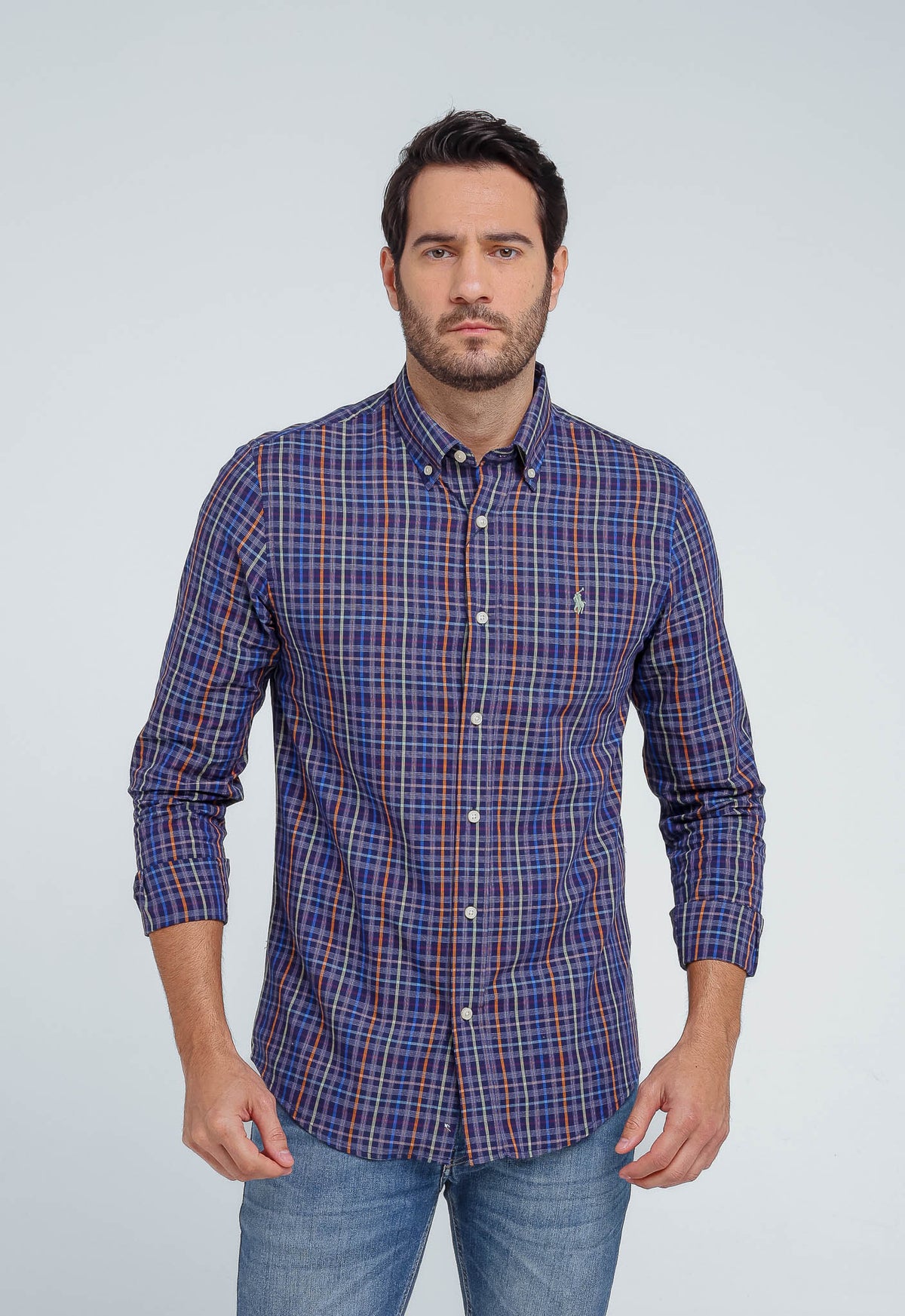 Camisa Ralph Lauren ML Custom Fit Xadrez.