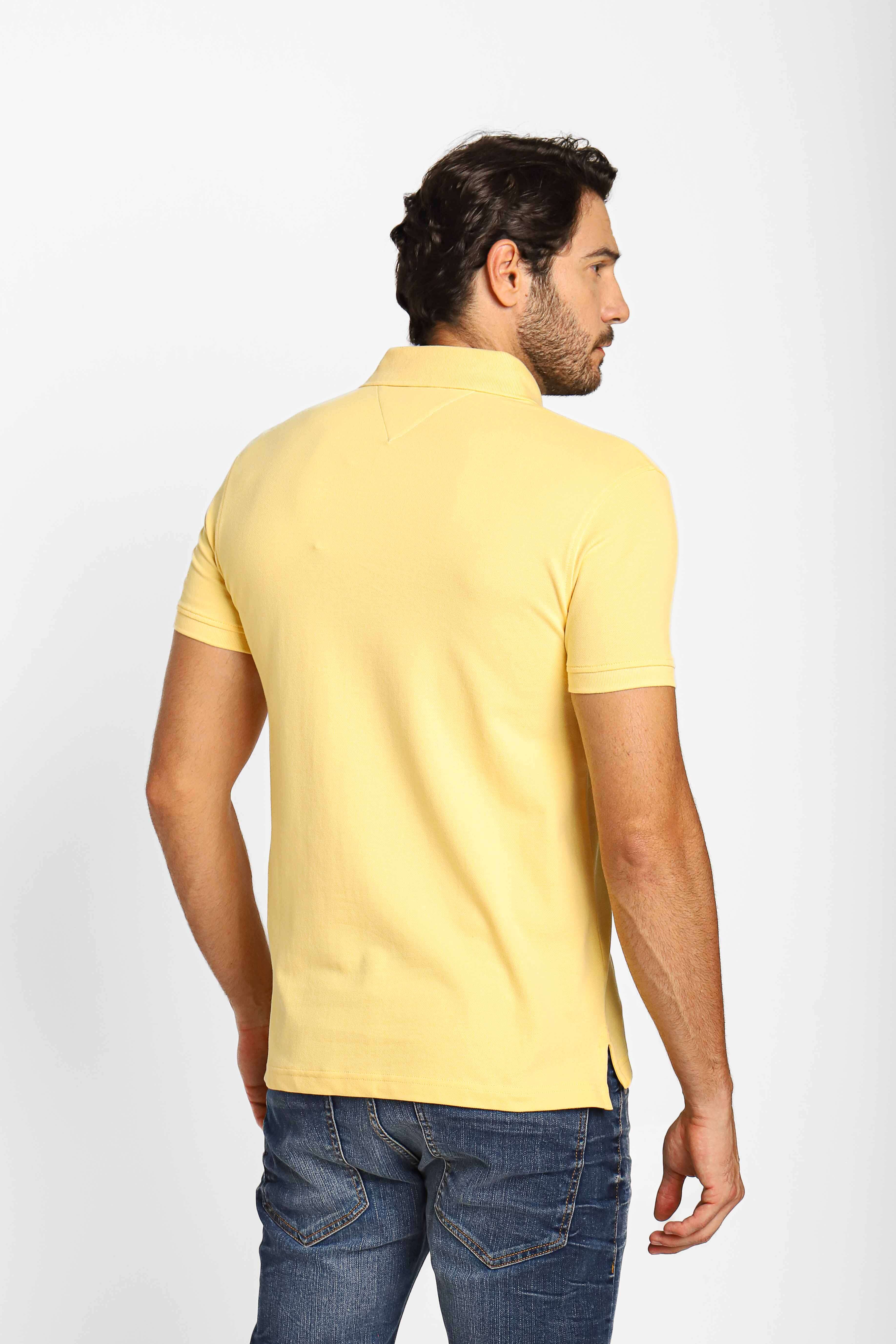 Polo Masculina Slim Fit Tommy Hilfiger Amarelo