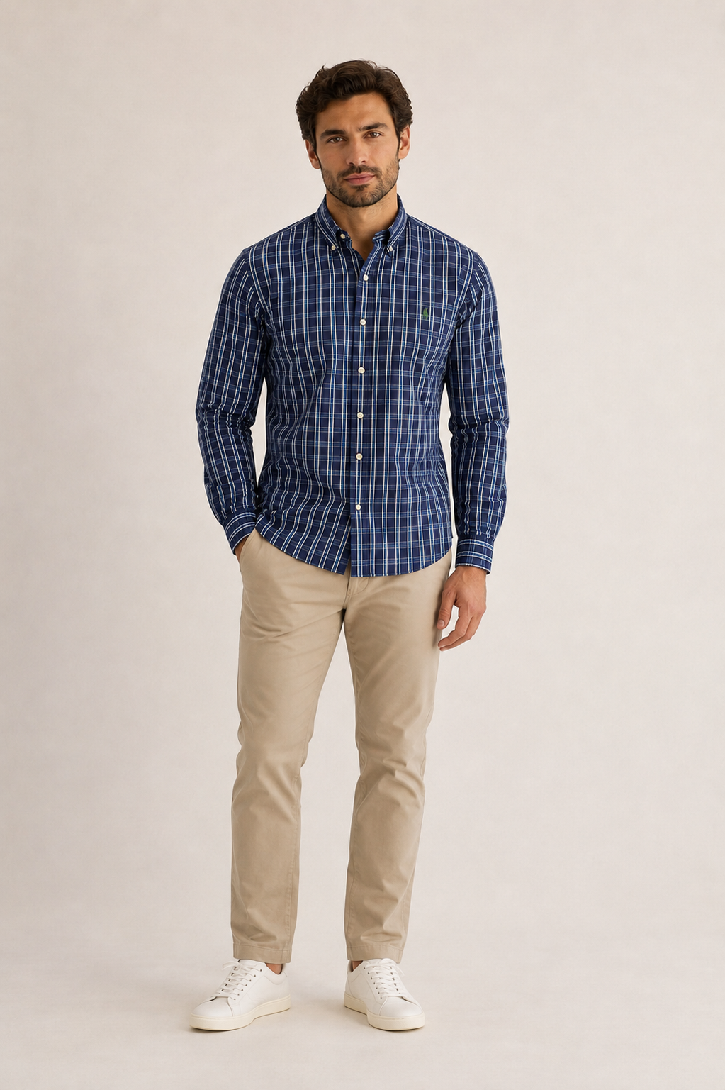 Camisa Ralph Lauren ML Xadrez Poney Verde