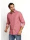 Camisa Tommy Hilfiger ml Slim Fit Estampada Vermelho
