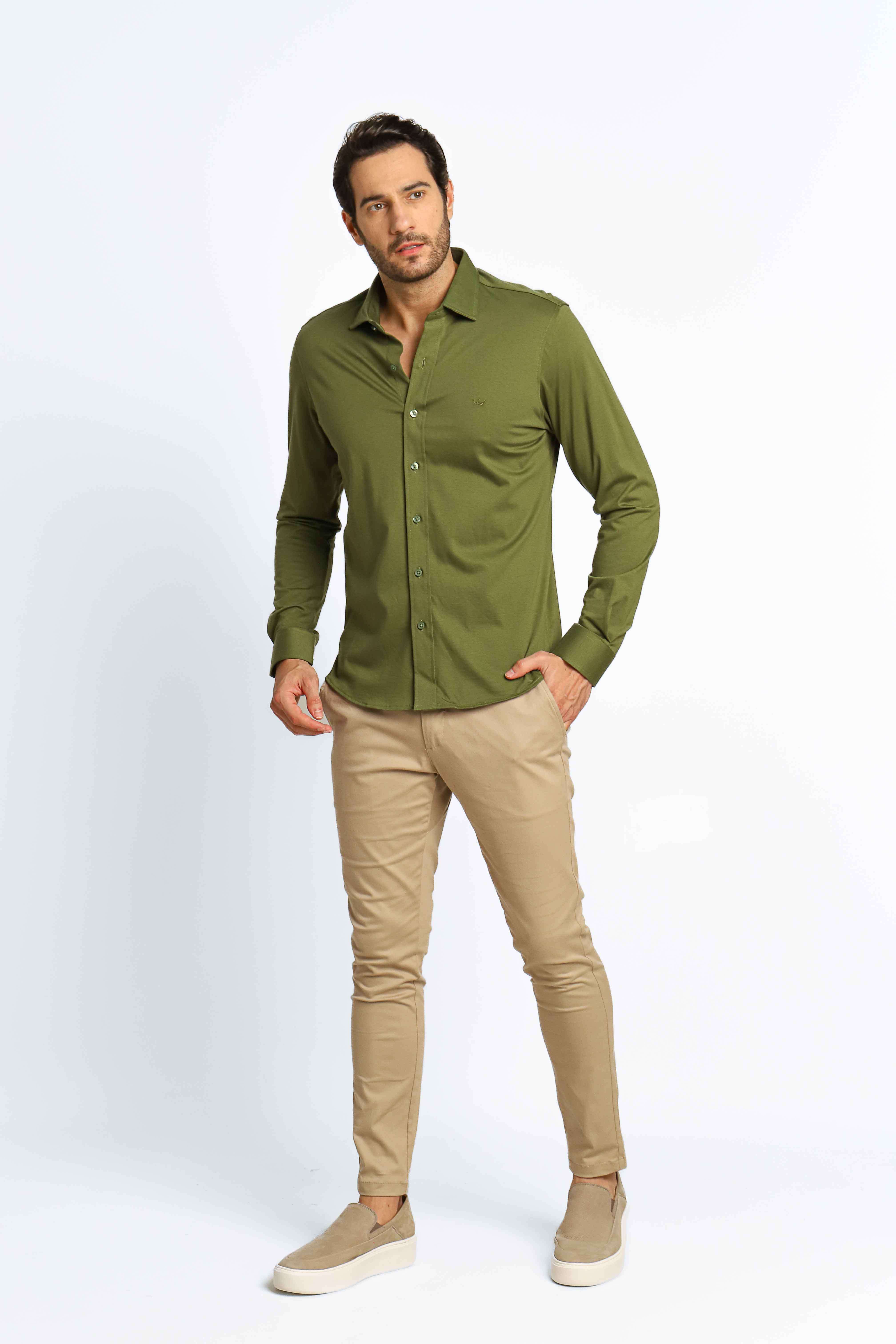 Camisa Dom Henrico Ml Slim Algodão Egípcio