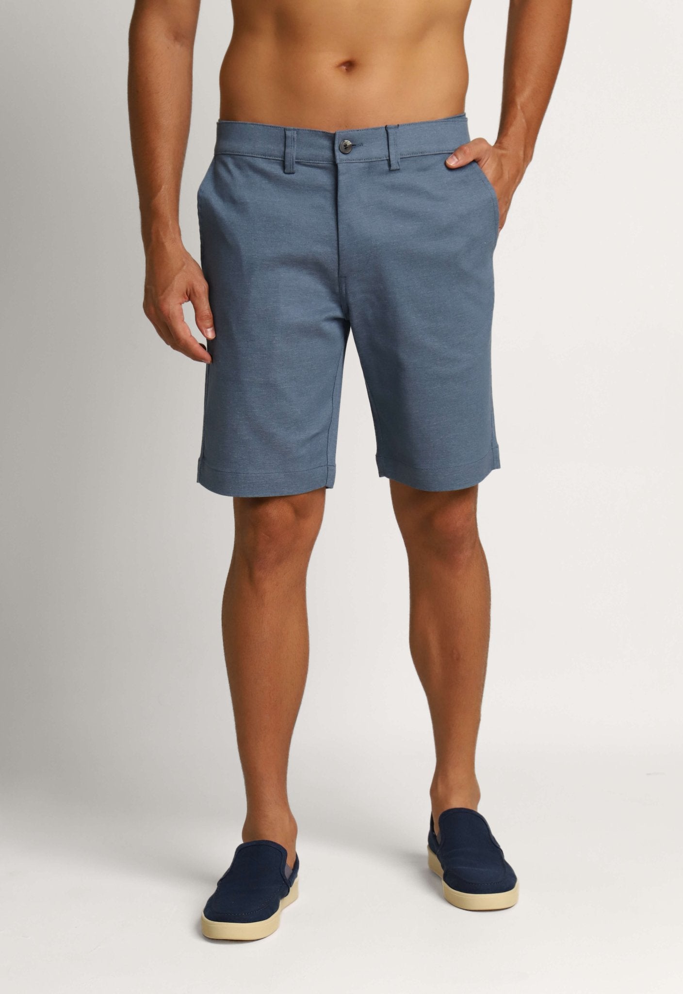 Bermuda Dom Henrico Azul Mescla Comfort - Henri Store