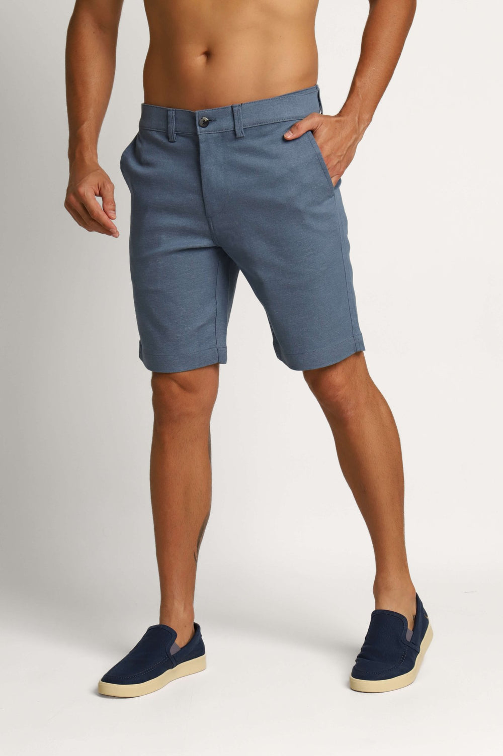 Bermuda Dom Henrico Azul Mescla Comfort - Henri Store