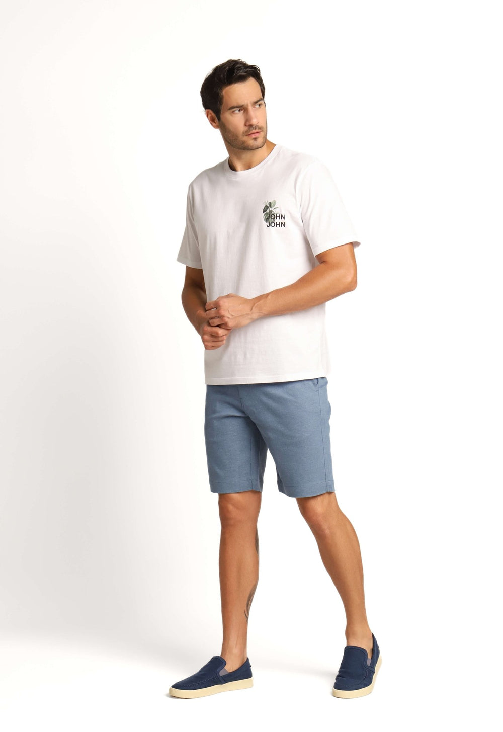 Bermuda Dom Henrico Azul Mescla Comfort - Henri Store