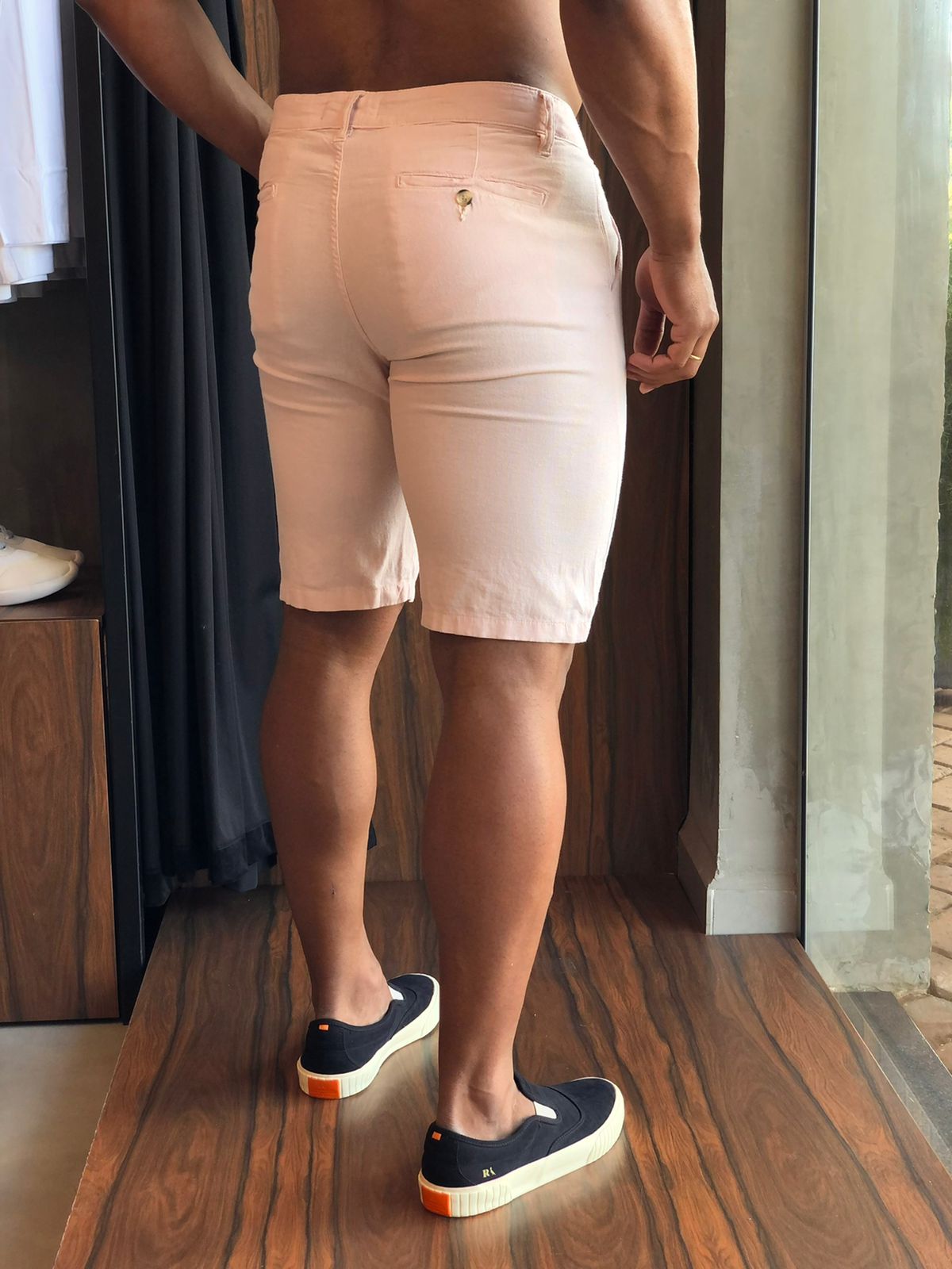 Bermuda Dom Henrico Linho Rosa - Henri Store