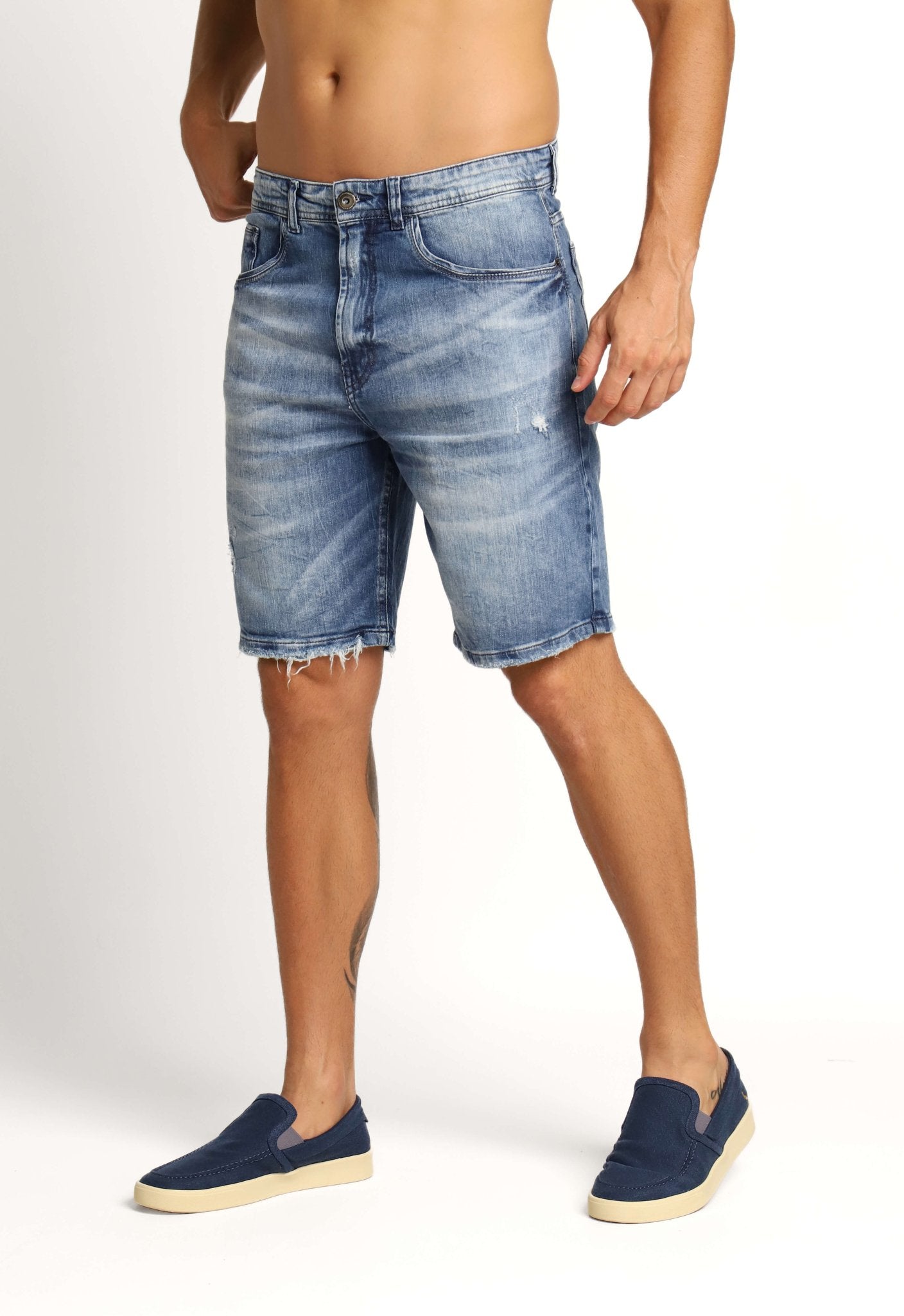 Bermuda Ellus Jeans Dark Sea Elastic Et Zetex - Henri Store