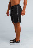 Bermuda Emporio Armani Moletom Preta Detalhe Lateral Branco - Henri Store