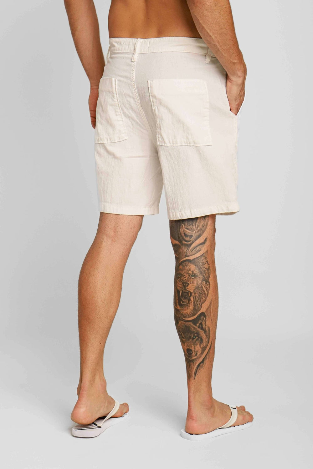 Bermuda John John Linho Henry Branco - Henri Store