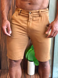 Bermuda Masculina Dom Henrico em Sarja Caramelo - Henri Store