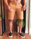 Bermuda Masculina Dom Henrico em Sarja Caramelo - Henri Store