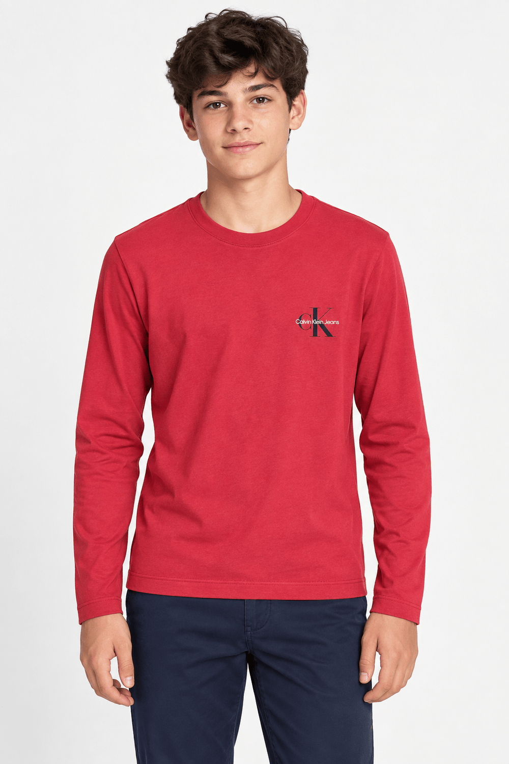 Blusa Infantil Manga Longa Calvin Klein Jeans Reissue Vermelha - Henri Store
