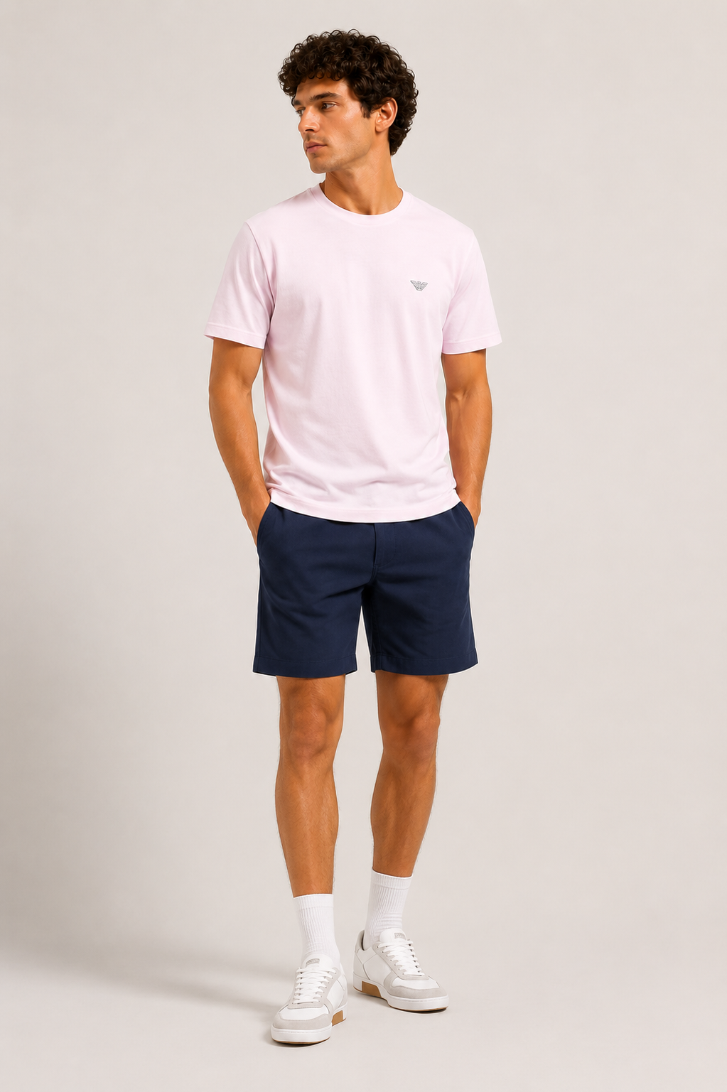 Camiseta Emporio Armani Basic Rosa Claro - LIVE