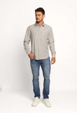 Camisa Dom Henrico Ml Regular Fit Cinza Quadriculada