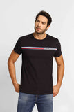 Camiseta Tommy Hilfiger Monotype Chest Stripe Preto