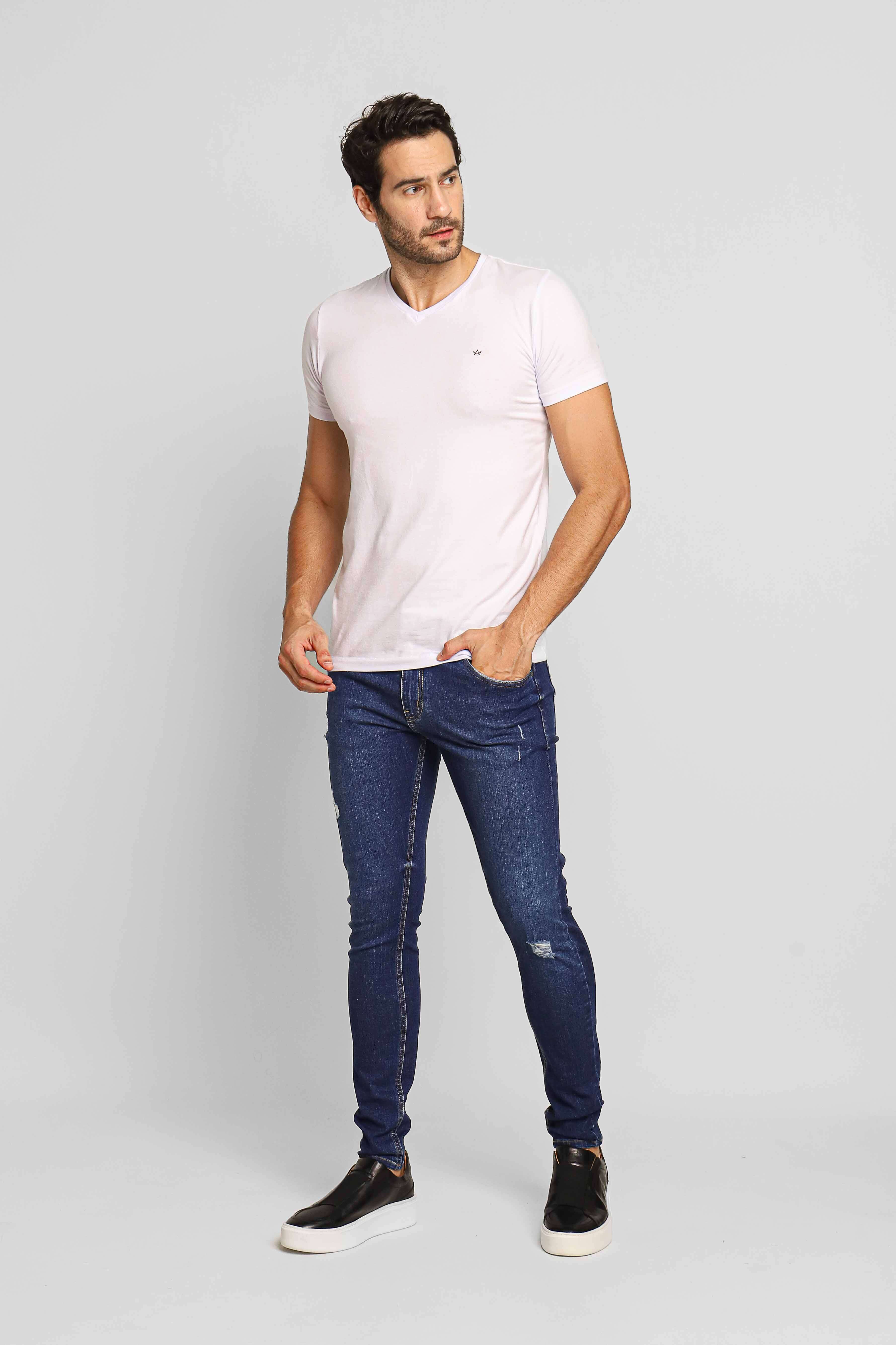 Calça Zip Off Jeans Super Skinny Destroyed 00435