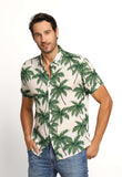 Camisa Zafferano Mc Estampada Branca C/ Verde