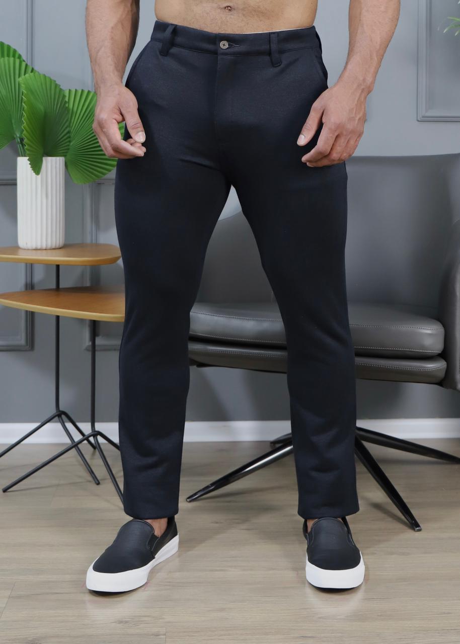 Calça Dom Henrico Masc Slim Preto Moletom - Henri Store