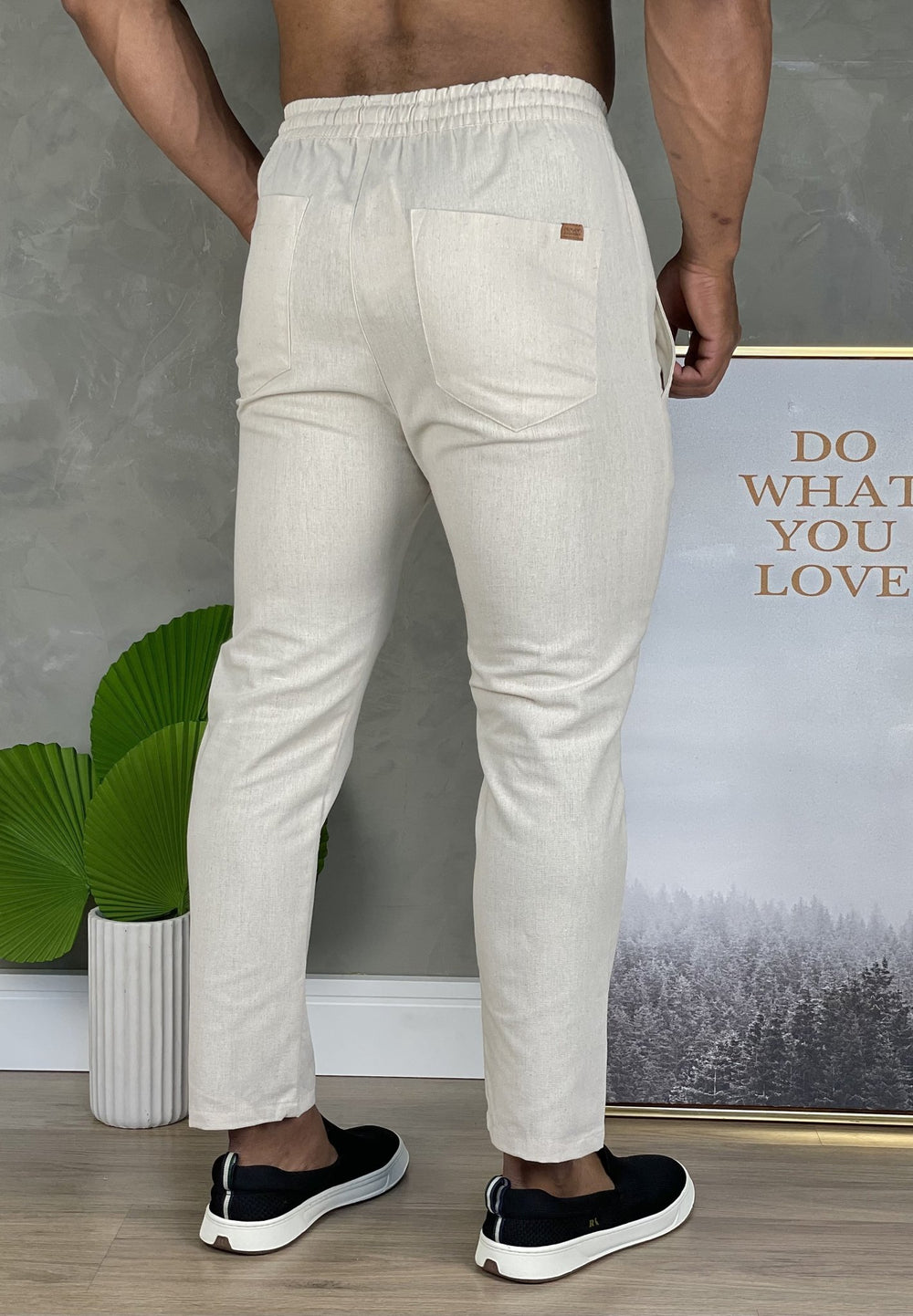 Calça Eleven Linho Lifestyle Natural Bege - Henri Store