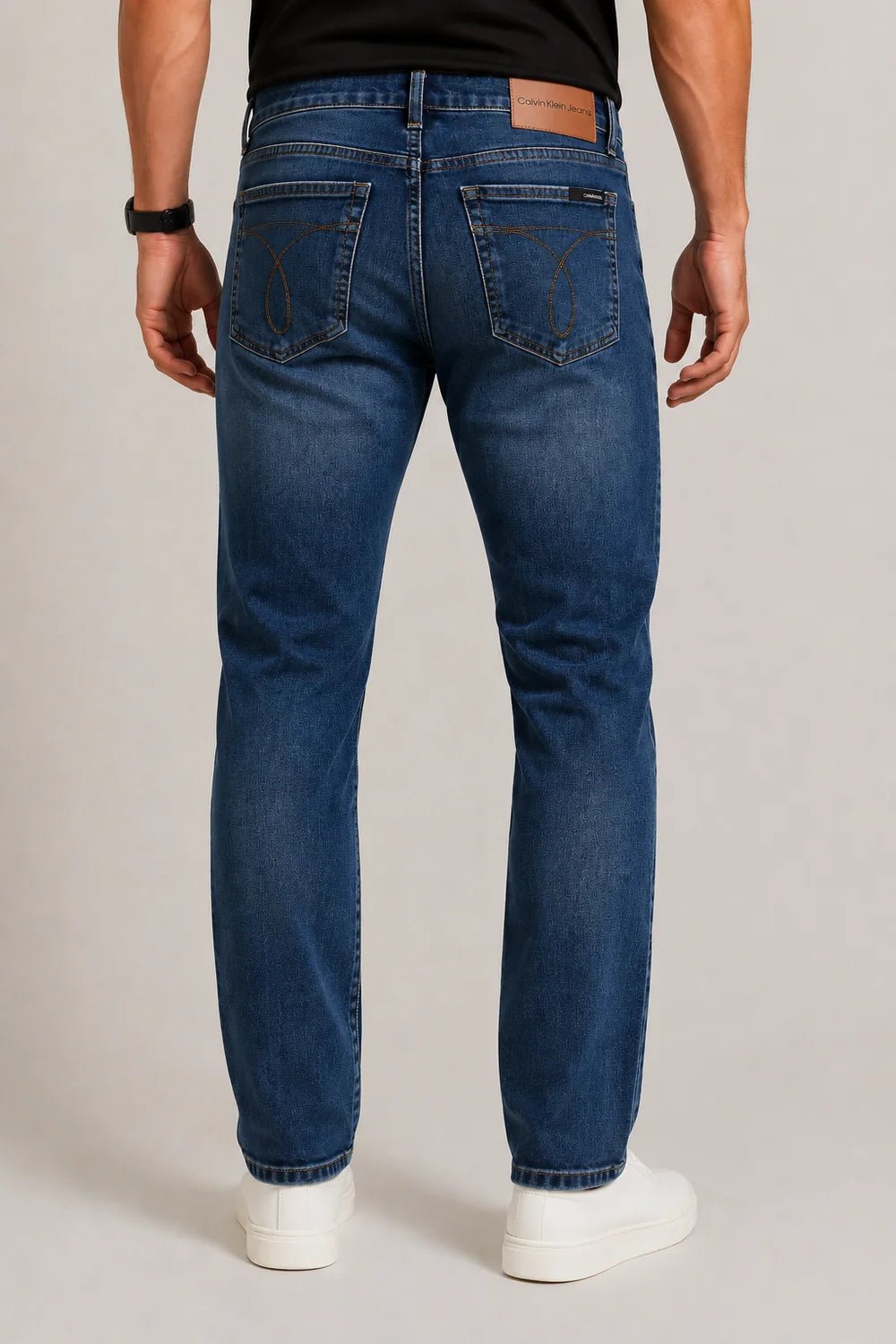 Calça Jeans CK Bordado Bolso Jeans Escuro- Live - Henri Store