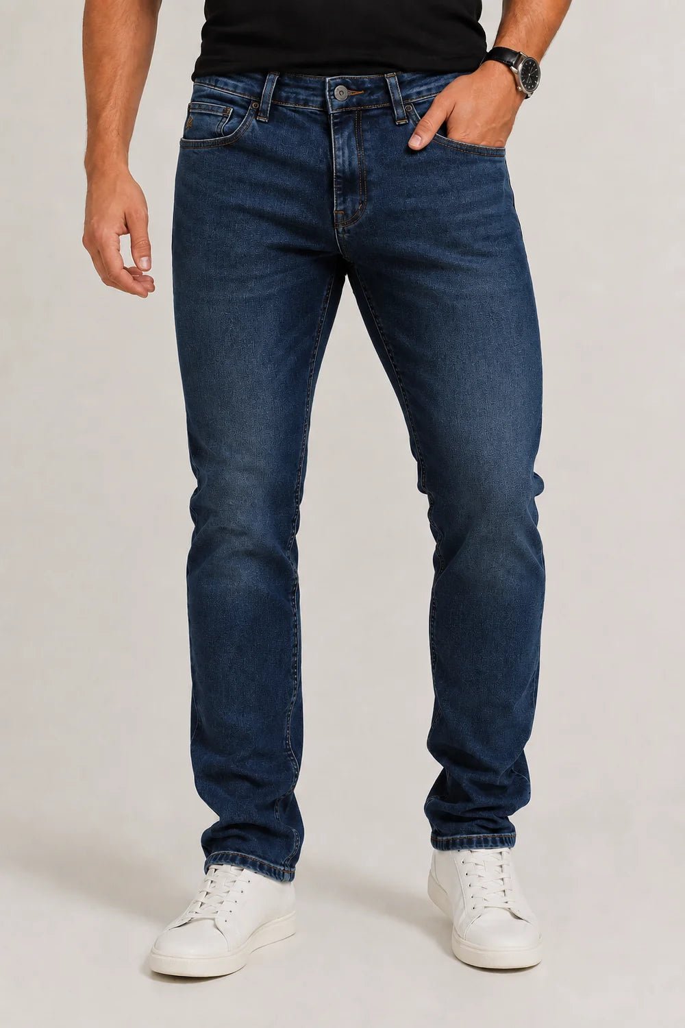 Calça Jeans CK Bordado Bolso Jeans Escuro- Live - Henri Store