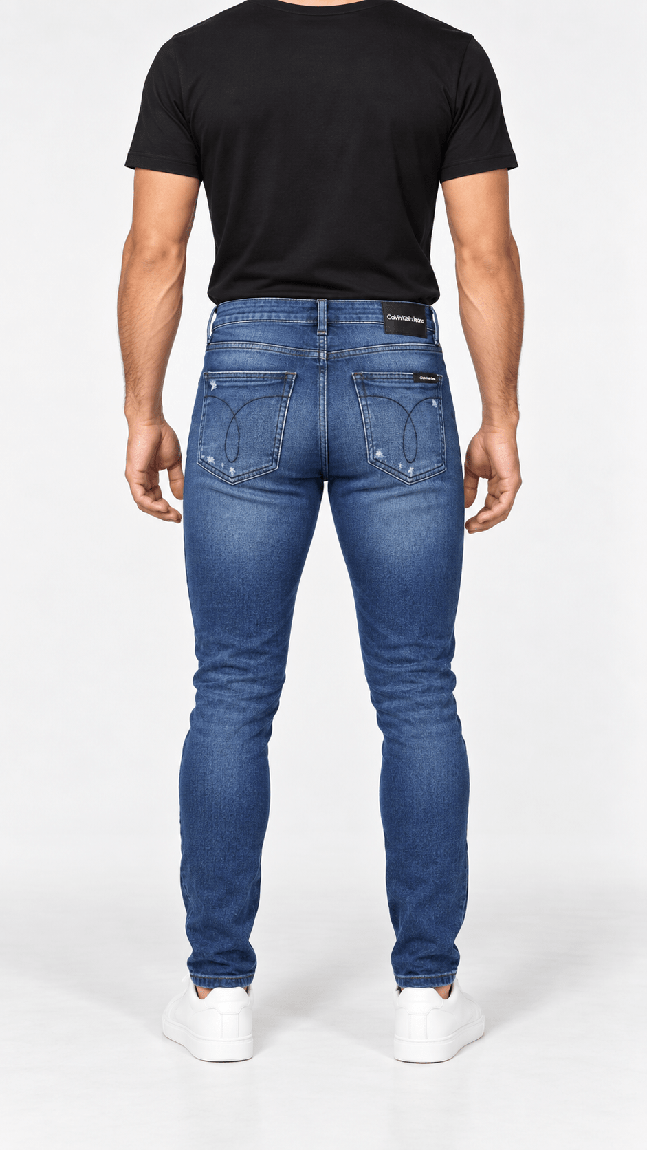 Calça Jeans Escuro Calvin Klein Bordado Preto CK - Henri Store