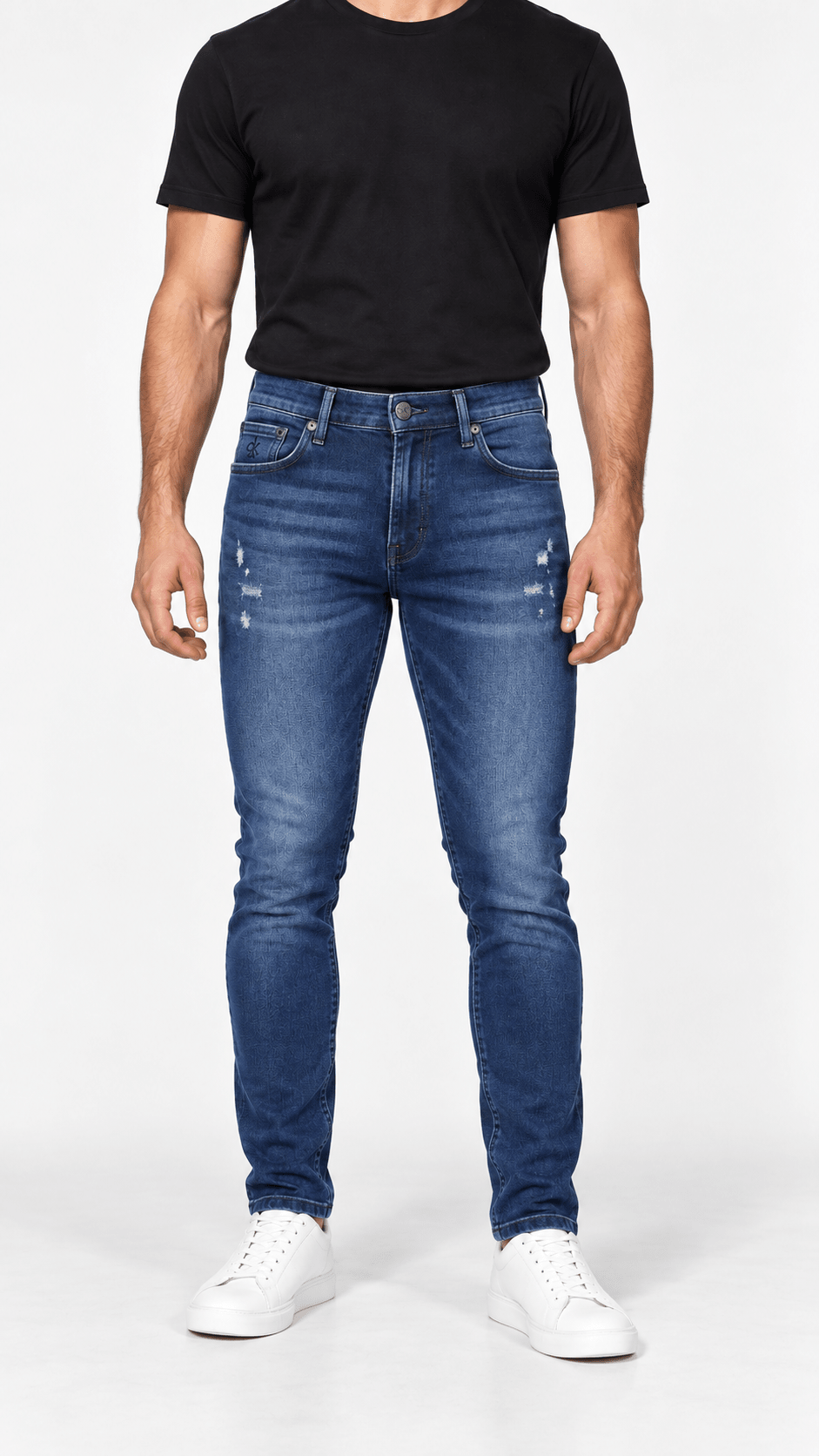 Calça Jeans Escuro Calvin Klein Bordado Preto CK - Henri Store