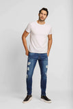 Calça Jeans Masculina Dom Henrico Slim Destroyed Médio - Henri Store