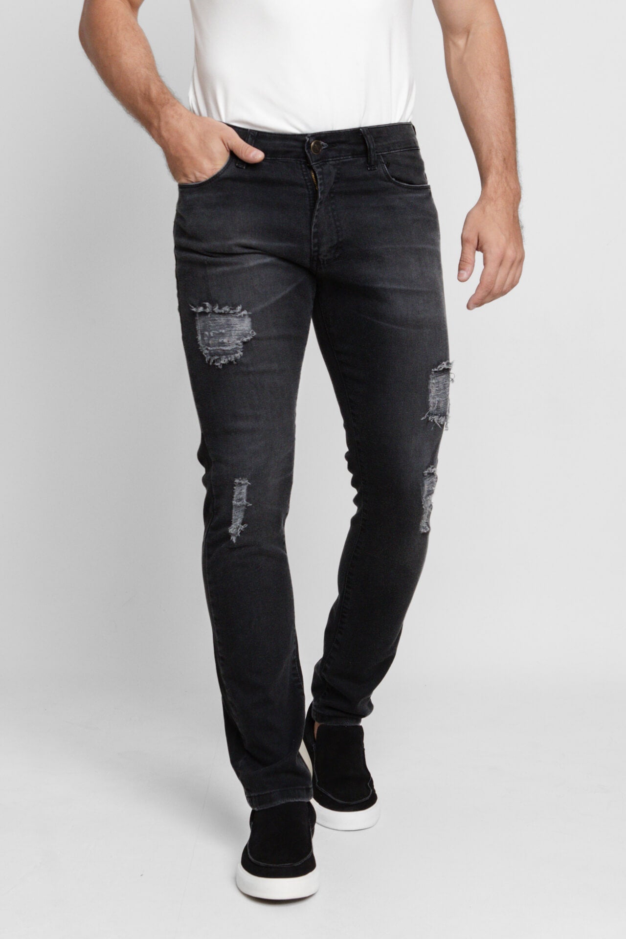 Calça Jeans Masculina Dom Henrico Slim Destroyed - Henri Store