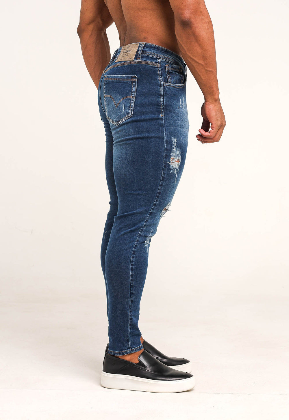 Calça Jeans White Destroyed Per Pochi Blue - Henri Store