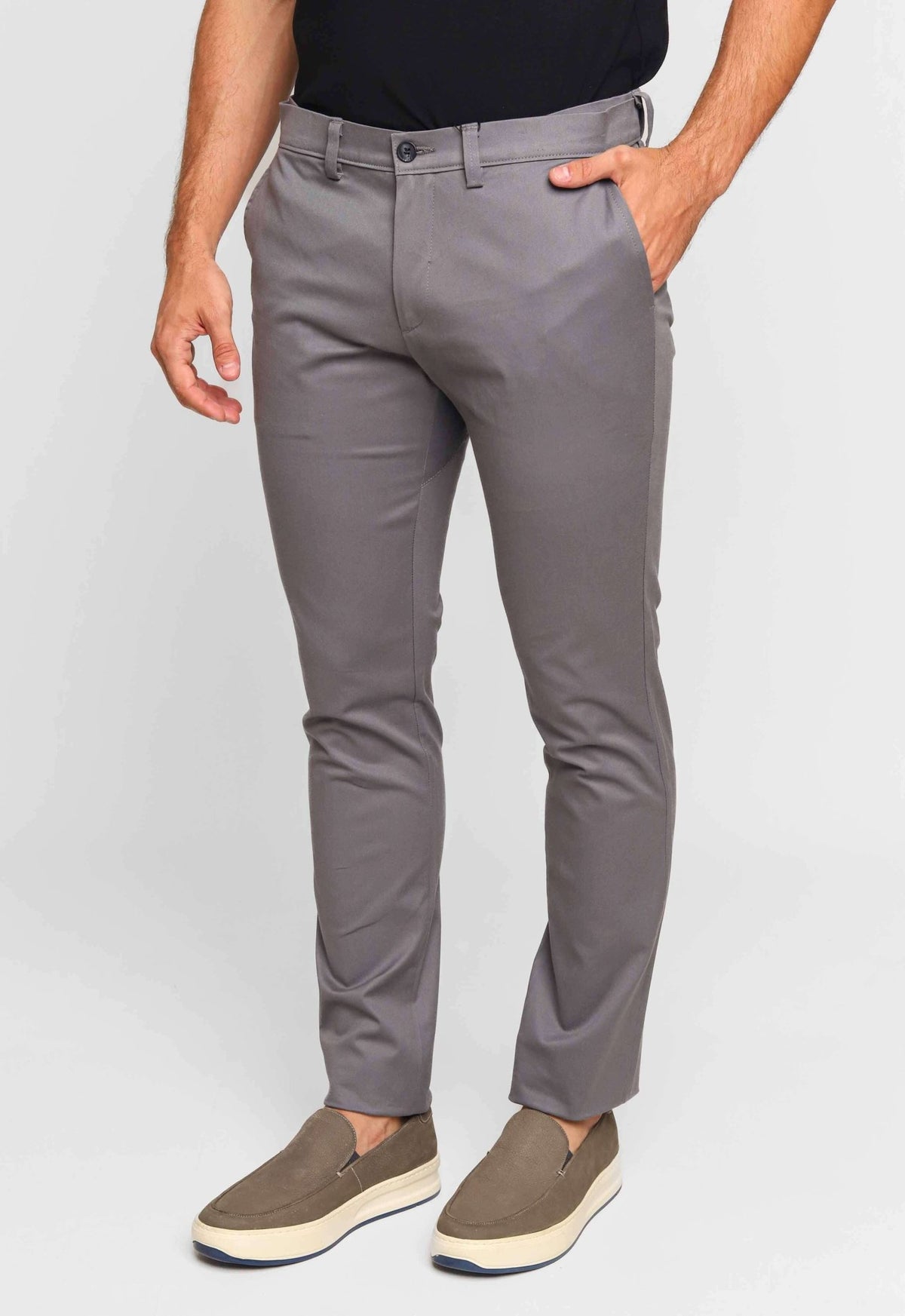 Calça Kanzo Skinny Fit Cinza Escuro 105 - Henri Store
