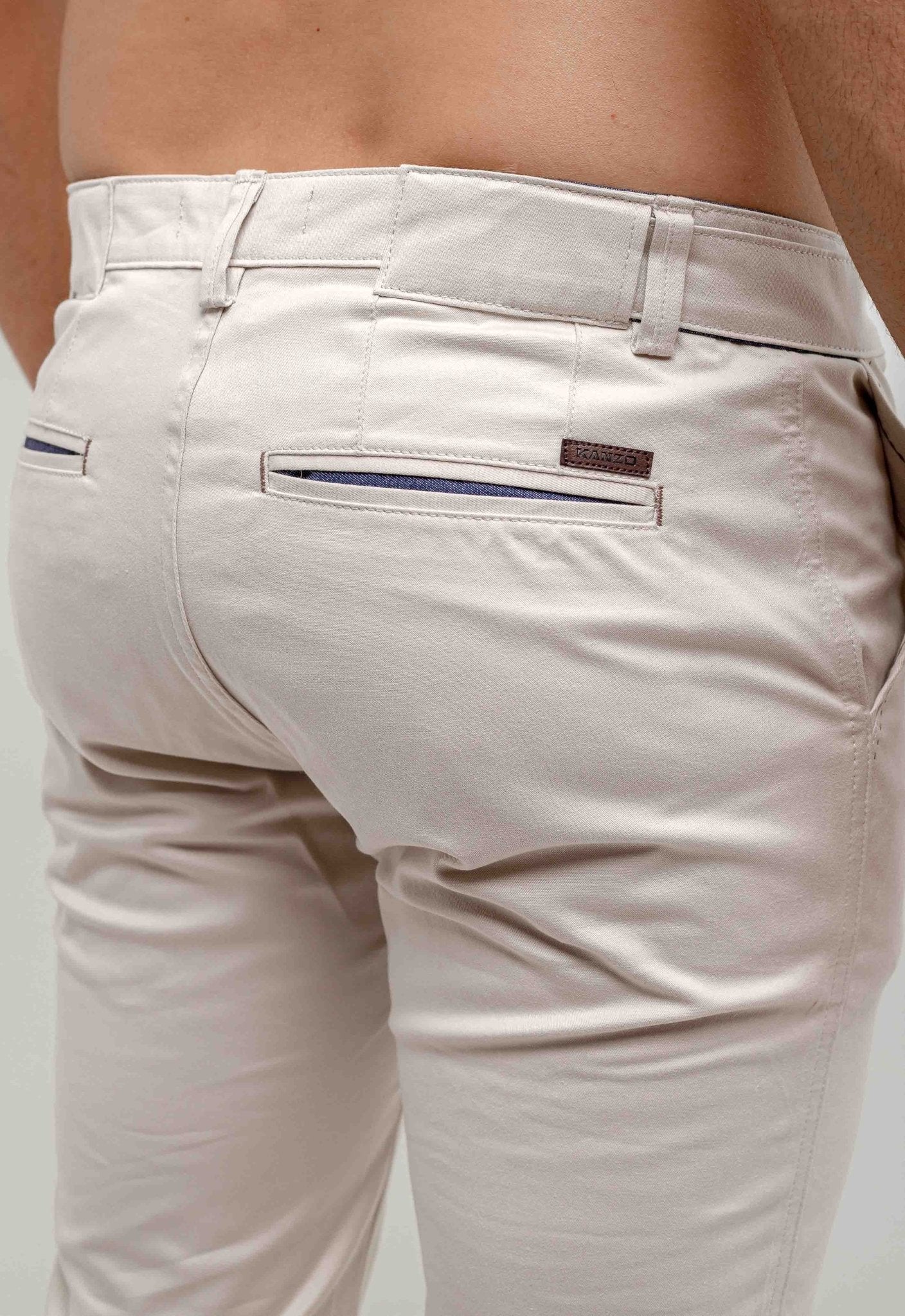 Calça Kanzo Slim Fit Bege Claro - Henri Store
